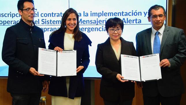 MTC firma contrato para la implementación del Sistema de Alerta Temprana de Emergencia (Sismate)